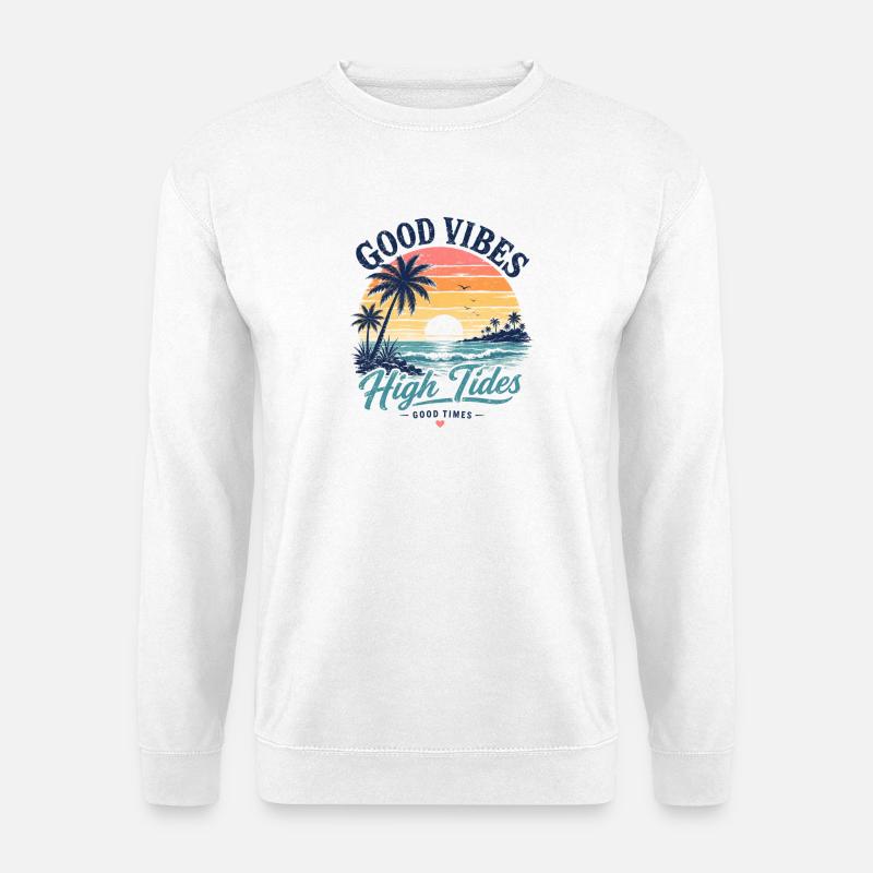 Vibes High Tides Sunset - Unisex Sweatshirt - white
