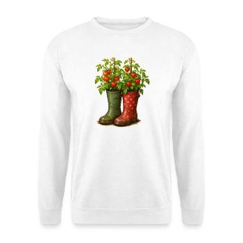 Tomato Plants in Wellies Garden Motif - Unisex Sweatshirt - white - Front