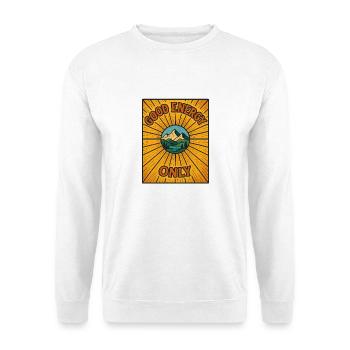Good energy only mountain scenery - Unisex Sweatshirt - white - Front