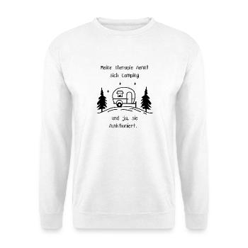 Camping Therapie - Unisex Pullover - Weiß - Vorne