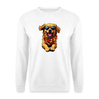 Dog with sunglasses cartoon - Unisex Sweatshirt - white - Front