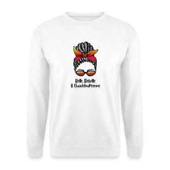 Belle Rebelle Et Guadeloupeenne T-Shirt Cadeau ... - Sweat-shirt Unisexe - blanc - Devant