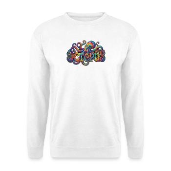 Psychedelische Batik-Oktopus-Kunst - Unisex Pullover - Weiß - Vorne