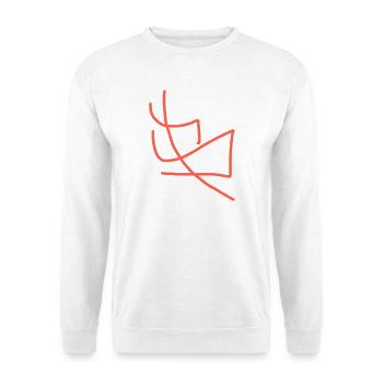Abstrakter B - Unisex Pullover - Weiß - Vorne - Alina (178cm) & Michal (187cm)