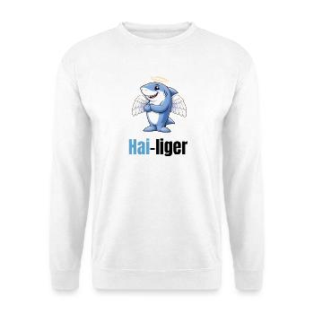 Hailiger - Hai mit Heiligenschein - Unisex Pullover - Weiß - Vorne