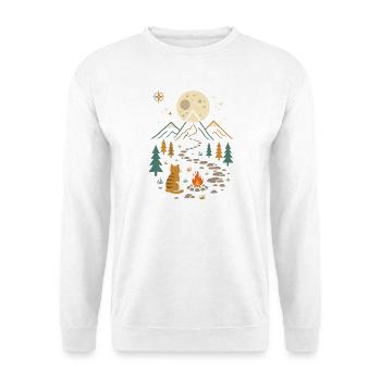 Wanderkatze – Outdoor-Abenteuer - Unisex Pullover - Weiß - Vorne