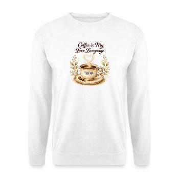 coffe_ist_my_live_language - Unisex Pullover - Weiß - Vorne