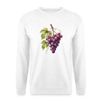 Aquarellweintrauben Cluster - Unisex Pullover - Weiß - Vorne