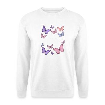 Lila Liebe: Schmetterlingszauber - Unisex Pullover - Weiß - Vorne
