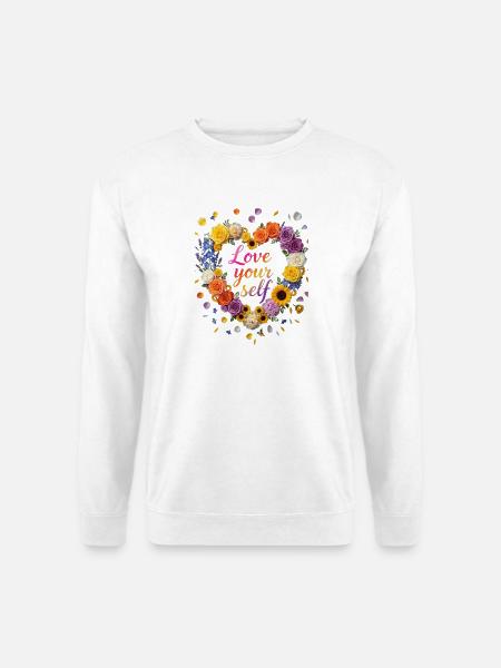 Love Your Self Blossom Heart Design - Unisex Sweatshirt - white