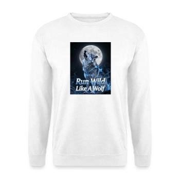 Wild wie ein Wolf – Mondnächte - Unisex Pullover - Weiß - Vorne