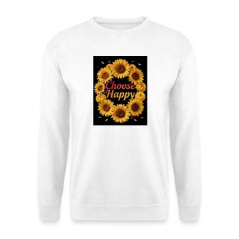 Choose Happy Sonnenblumen Kranz - Unisex Pullover - Weiß - Vorne