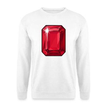 Ruby Glow: Facet Stone - Unisex Sweatshirt - white - Front
