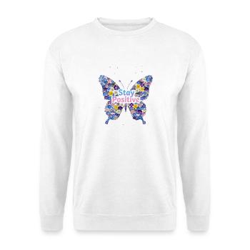 Floral Butterfly Stay Positive - Unisex Sweatshirt - white - Front