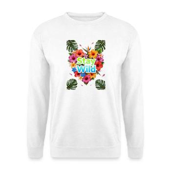 Stay Wild Tropische Blüten - Unisex Pullover - Weiß - Vorne