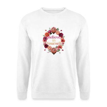 Believe in Yourself: Flower Circle - Unisex Sweatshirt - white - Front