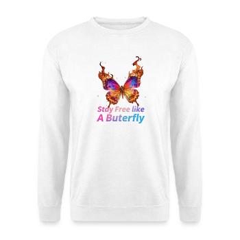 Papillon Flaming Stay Free - Sweat-shirt Unisexe - blanc - Devant