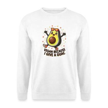 Avocat végan : donne un guacamole - Sweat-shirt Unisexe - blanc - Devant