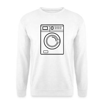 Waschmaschine - Unisex Pullover - Weiß - Vorne - Alina (178cm) & Michal (187cm)