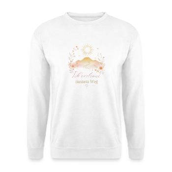 Ich vertraue meinem Weg - Unisex Pullover - Weiß - Vorne - Alina (178cm) & Michal (187cm)