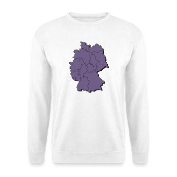 Karte von Deutschland - Unisex Pullover - Weiß - Vorne - Alina (178cm) & Michal (187cm)