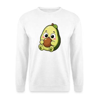 Süße Avocado Kawaii Cartoon Vegan - Unisex Pullover - Weiß - Vorne - Alina (178cm) & Michal (187cm)