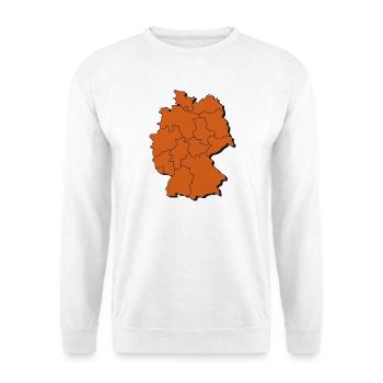 Karte von Deutschland - Unisex Pullover - Weiß - Vorne - Alina (178cm) & Michal (187cm)