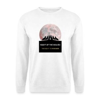 Mondbeschienene Wölfe heulen Nacht - Unisex Pullover - Weiß - Vorne - Alina (178cm) & Michal (187cm)