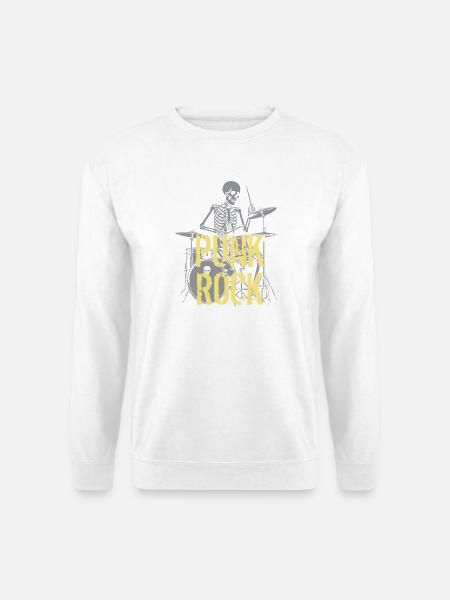 Punkrock-Skeleton-Schlagzeuger - Unisex Pullover - Weiß