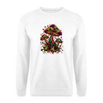 Neon-Traumlandschaft - Unisex Pullover - Weiß - Vorne - Alina (178cm) & Michal (187cm)