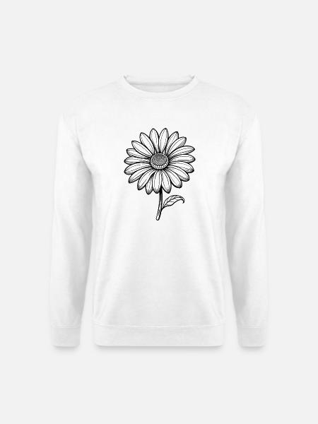 April-Geburtsblüte-Gänseblümchen - Unisex Pullover - Weiß