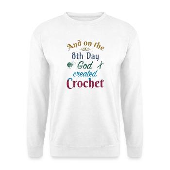 And on the 8th day God created crochet - Unisex Pullover - Weiß - Vorne - Alina (178cm) & Michal (187cm)