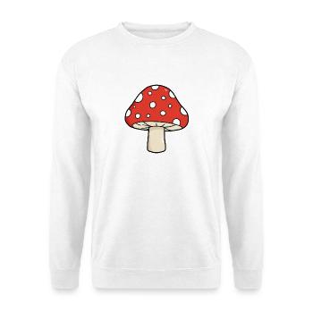 Fliegenpilz Pop-Art - Unisex Pullover - Weiß - Vorne - Alina (178cm) & Michal (187cm)