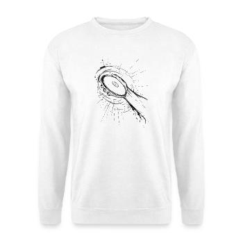 Diskus werfen - Unisex Pullover - Weiß - Vorne - Alina (178cm) & Michal (187cm)