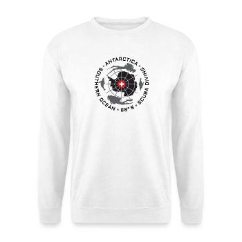 Antarktis Taucher Logo - Unisex Pullover - Weiß - Vorne - Alina (178cm) & Michal (187cm)