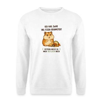 Süßer Hamster - Unisex Pullover - Weiß - Vorne - Alina (178cm) & Michal (187cm)
