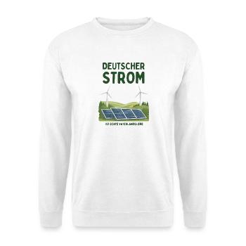 Deutscher Strom ist Vaterlandsliebe - Unisex Pullover - Weiß - Vorne - Alina (178cm) & Michal (187cm)