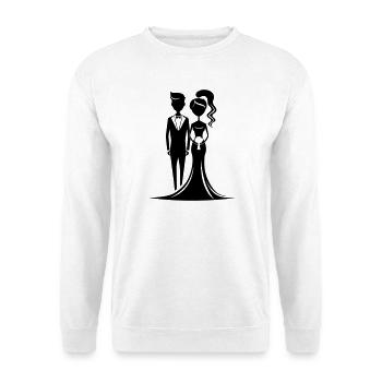 Hochzeitspaar - Unisex Pullover - Weiß - Vorne - Alina (178cm) & Michal (187cm)