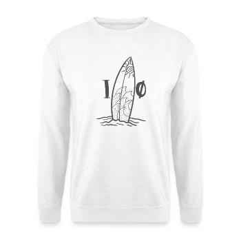 Surfer- und stilisierte Wellen-Surfbrett Ile d'Oléron - Unisex Pullover - Weiß - Vorne - Alina (178cm) & Michal (187cm)
