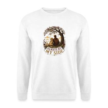 Immer an meiner Seite, Hund - Unisex Pullover - Weiß - Vorne - Alina (178cm) & Michal (187cm)