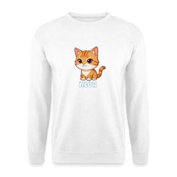Niedliches Kätzchen-Miau-Cartoon-Katzen-Katzen-Design - Unisex Pullover - Weiß - Vorne - Alina (178cm) & Michal (187cm)