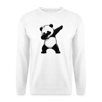 Panda Dab Pose - Unisex Pullover - Weiß - Vorne - Alina (178cm) & Michal (187cm)
