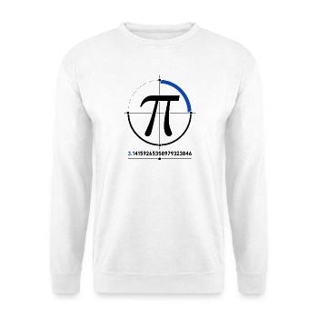 Pi Kreis Geometrie Symbol - Unisex Pullover - Weiß - Vorne - Alina (178cm) & Michal (187cm)