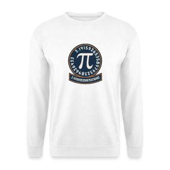 Pi Kreis Emblem Ziffernband - Unisex Pullover - Weiß - Vorne - Alina (178cm) & Michal (187cm)