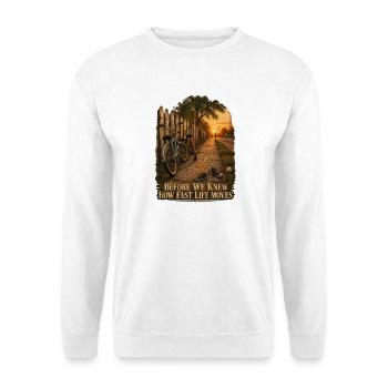 Bevor wir wussten, wie schnell das Leben vorangeht - Unisex Pullover - Weiß - Vorne - Alina (178cm) & Michal (187cm)