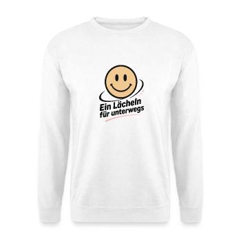 Ein Lächeln für unterwegs - Unisex Pullover - Weiß - Vorne - Alina (178cm) & Michal (187cm)