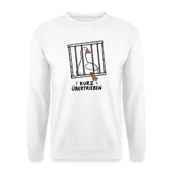 Kurz übertrieben - Unisex Pullover - Weiß - Vorne - Alina (178cm) & Michal (187cm)