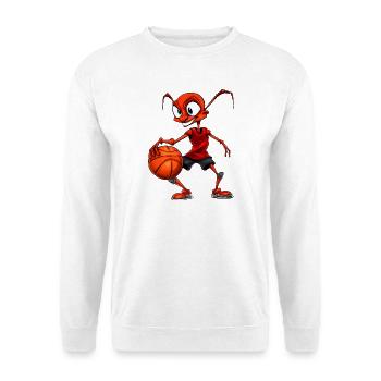Ameisen Basketball / B-Ball Ameise - Unisex Pullover - Weiß - Vorne - Alina (178cm) & Michal (187cm)