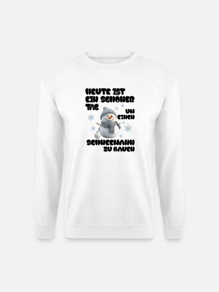 Schneemann Zeit - Snowman Time - Unisex Pullover - Weiß