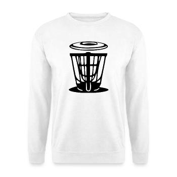 Discgolf Geschenkidee Spieler - Unisex Pullover - Weiß - Vorne - Alina (178cm) & Michal (187cm)